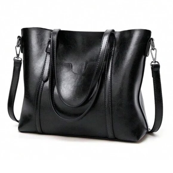 Classic Vegan Leather Tote Shoulder Bag main image 0